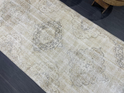 Vintage Persian Runner Rug, 3.6 x 10.8 Handmade Runner Rug, Turkish Runner Rug, Vintage Runner Rug, Hallway Runner, Kitchen Runner Rug