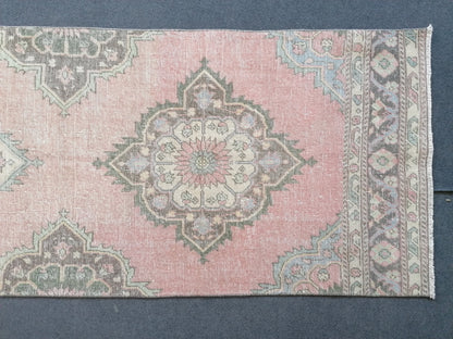 Pastel runner rug, anatolian runner rug,wool rug,hallway runner rug 10'10x2'10 feet