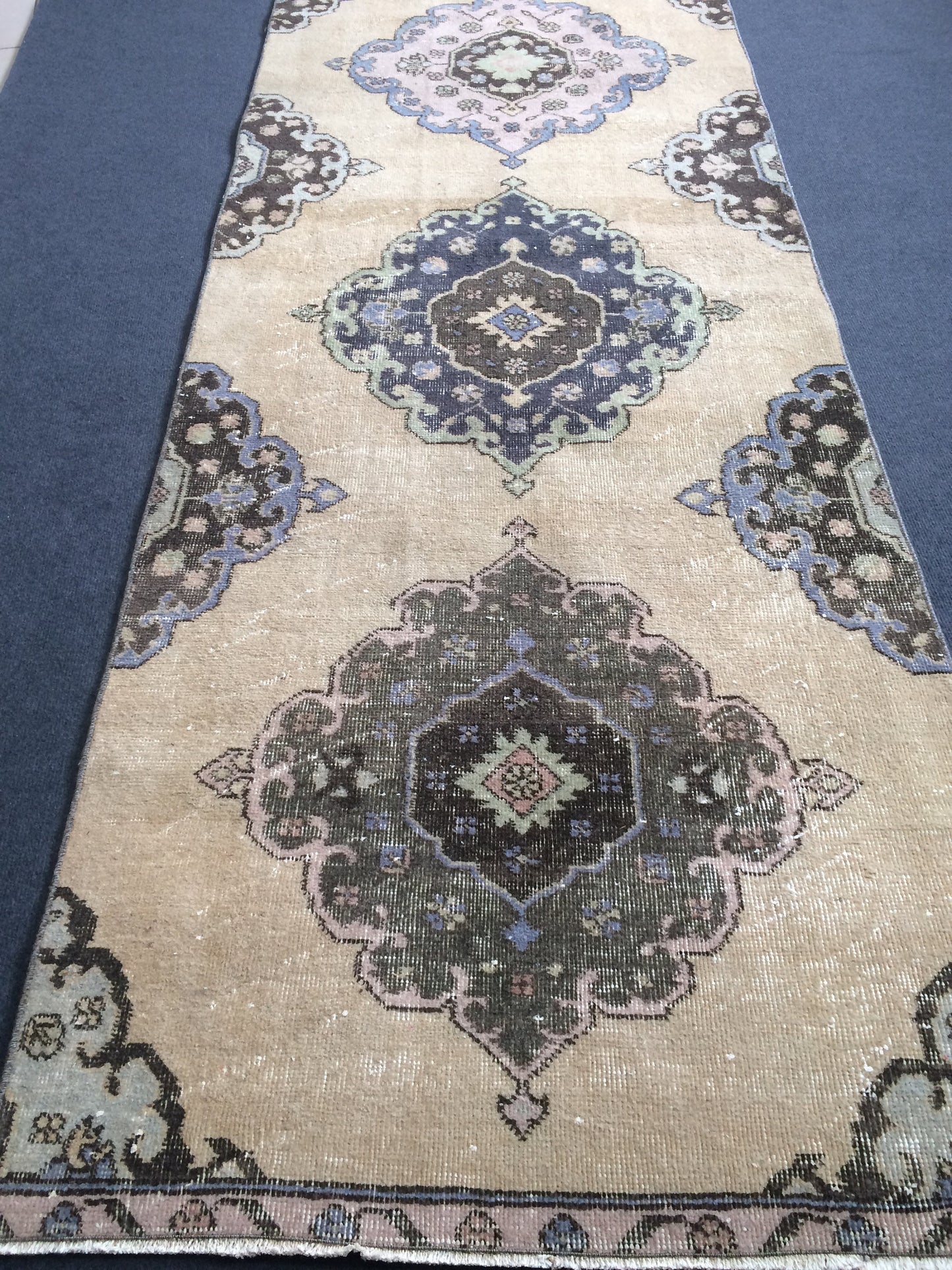 12.2 x 3 Oushak Runner Rug Turkish Runner Rug Vintage Runner Rug Hallway Runner Rug Kitchen Runner Rug Wool Runner Rug Oushak Runner