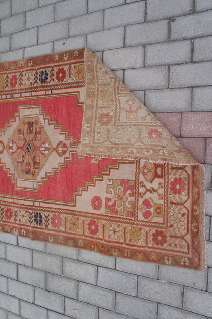 Vintage Turkish  Rug, Turkish Rug,  Oushak Rug, Bohemian  rug, Hand Made Rug, Earth tones Rug, Wool  rug, Kitchen Rug, Vintage Rug