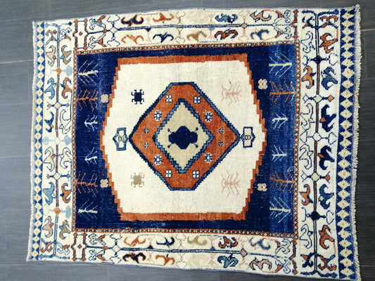 4.7 X 3.7 OUSHAK RUG TURKISH Oushak Rug Vintage Oushak Runner Rug Vintage Runner Rug Wool Oushak Rug Hand Made Rugs Vintage Turkish Rug