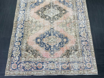 Vintage Runner Rug 4.8 x 11.8 Muted Turkish Runner Rug Hand Made Runner Rug Vintage Runner Rug Hallway Runner Rug Distressed Runner