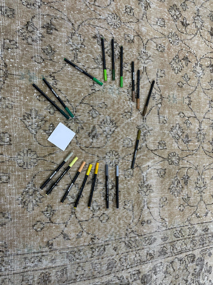 Large Vintage RUG 8.8 x 12.6 TURKISH Oushak Rug Distressed Persian Rug Wool Hand Knotted Rug 9x13 Handmade Rug Vintage ANATOLIA Rug