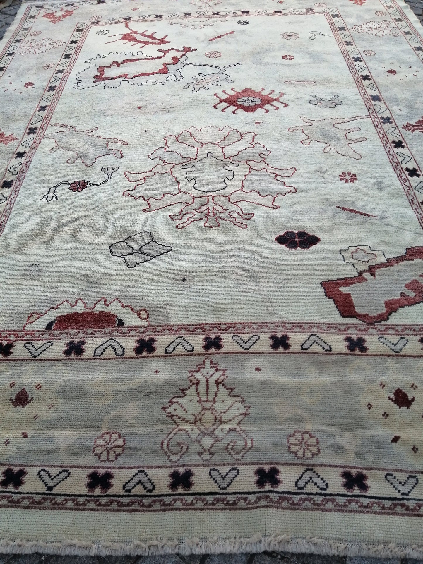9x12 OUSHAK RUG, TURKISH Oushak Rug, Vintage Authentic Oushak  Rug, Rug, Wool Oushak Rug Hand Made Rugs, Made In Turkey Oushak Rug