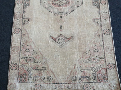 3.2 x 12 Oushak Runner Rug Blue Turkish Runner Rug Vintage Runner Rug Hallway Runner Rug Kitchen Runner Rug Wool Runner Rug Wool Oushak Rug