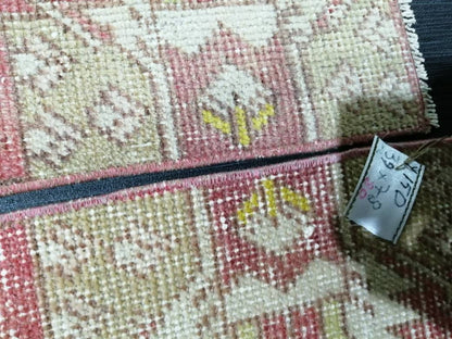 Vintage Turkish Rug Twin Mini Rug Bathroom Rug Pair Turkish Rug Oushak Rug Persian Hand Made Rug Vanity Rug Vintage Rug