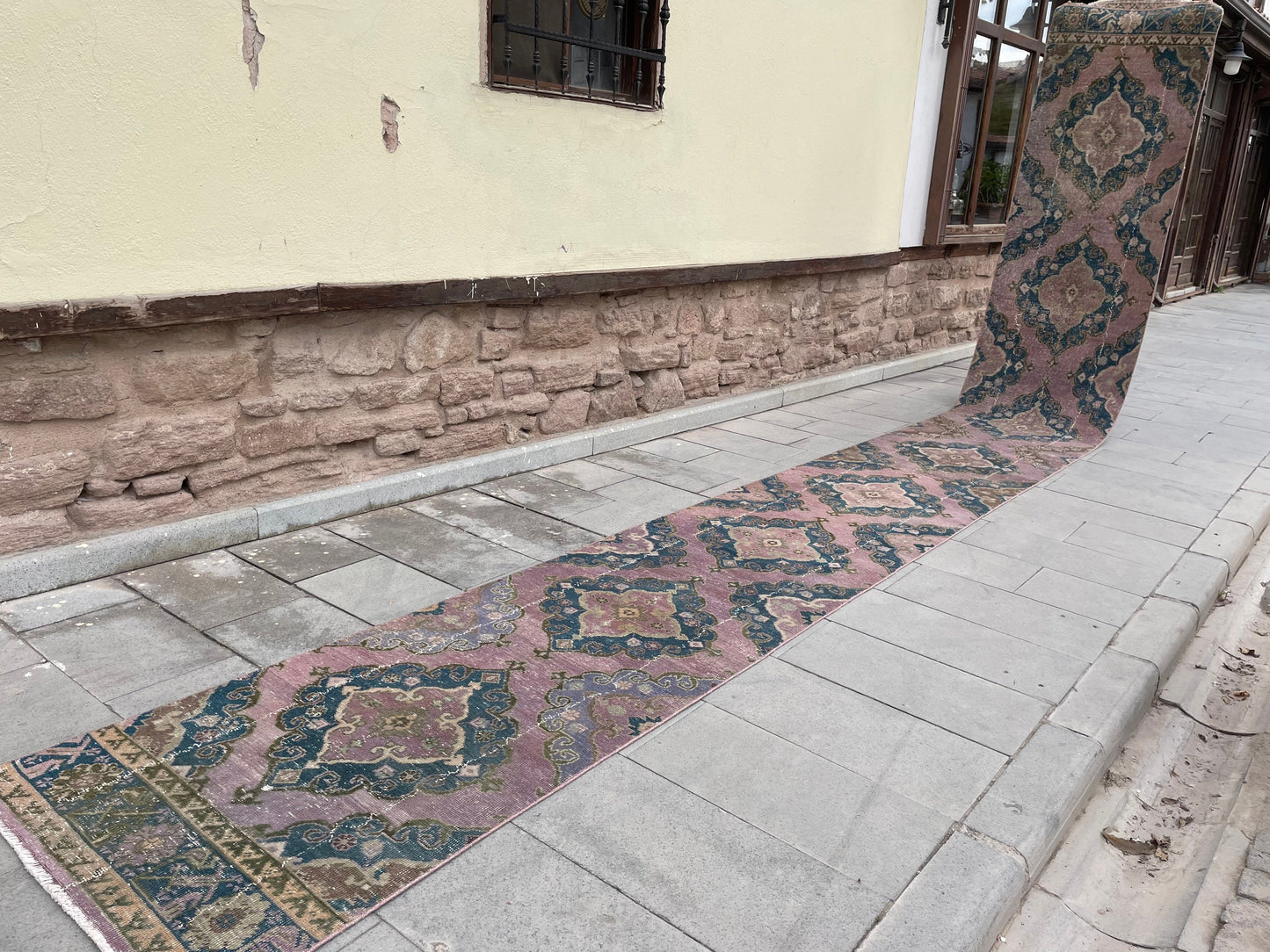 Wool Extra Long Turkish Runner Rug, Very Long Oushak Runner 2.6 x 23 ft Rug, Vintage Runner Rug, XL Oriental Runner Rug Staircase Runner rug