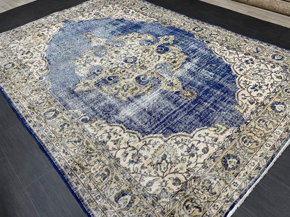 Large Distressed OUSHAK RUG 6.7 x 9.5 TURKISH Oriental Rug Vintage Persian Rug Vintage Rug Wool Oushak Rug Hand Made Rug Vintage Turkish Rug