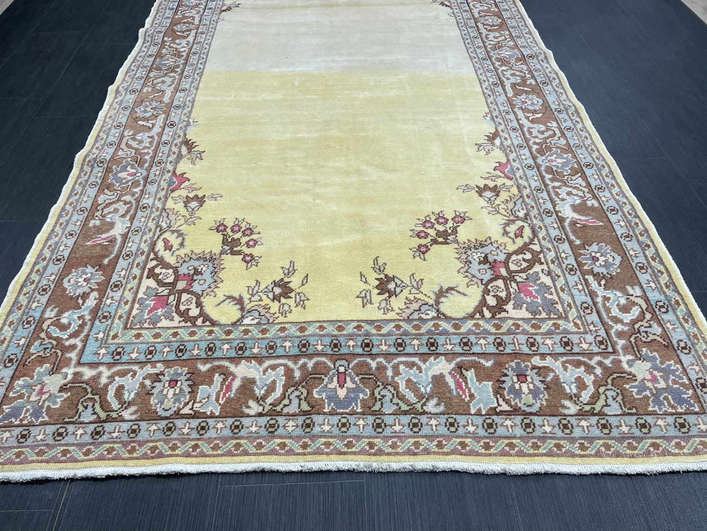 VINTAGE RUG TURKISH Rug Wool 5 x 9.4 Rug Vintage Oushak Rug Handmade Rug Hand Knotted Rug