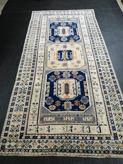 Vintage Hand Made Rug, 4.7x10 Oushak Rug, Turkish Rugs, Bohemian Rug, Persian Rug  Turkish Rug, 5x10 Rug, Vintage Rug Wool Rug Oriental Rug