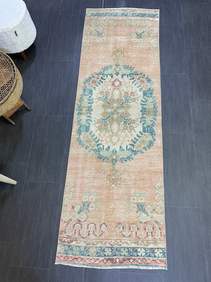 VINTAGE Runner Rug, Turkish Runner 2.2 x 6.9 Rug, Handmade Runner Rug, Hallway Runner Rug,Turkish Rug Runner Wool Runner Rug Wool Oushak Rug