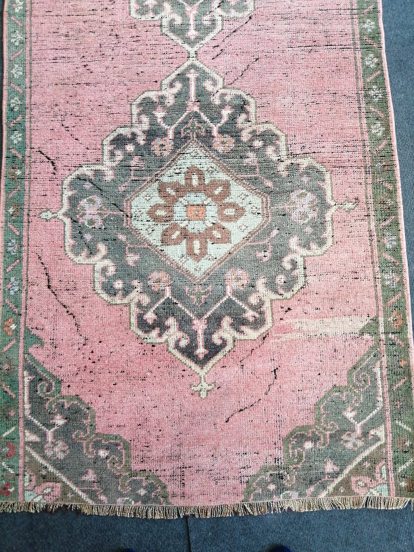 9.4 x 3 Oushak Runner Rug Turkish Runner Rug Vintage Runner Rug Hallway Runner Rug Kitchen Runner Rug Wool Runner Rug Wool Oushak Rug