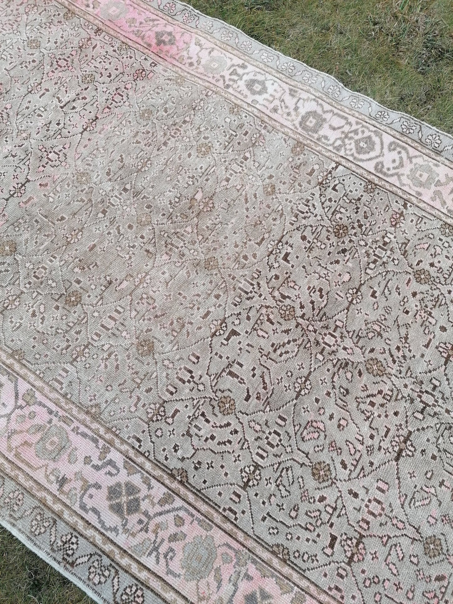 9'6x5'3 muted vintage rug natural oushak rug vintage rug wool oushak rug hand made rugs vintage turkish rug