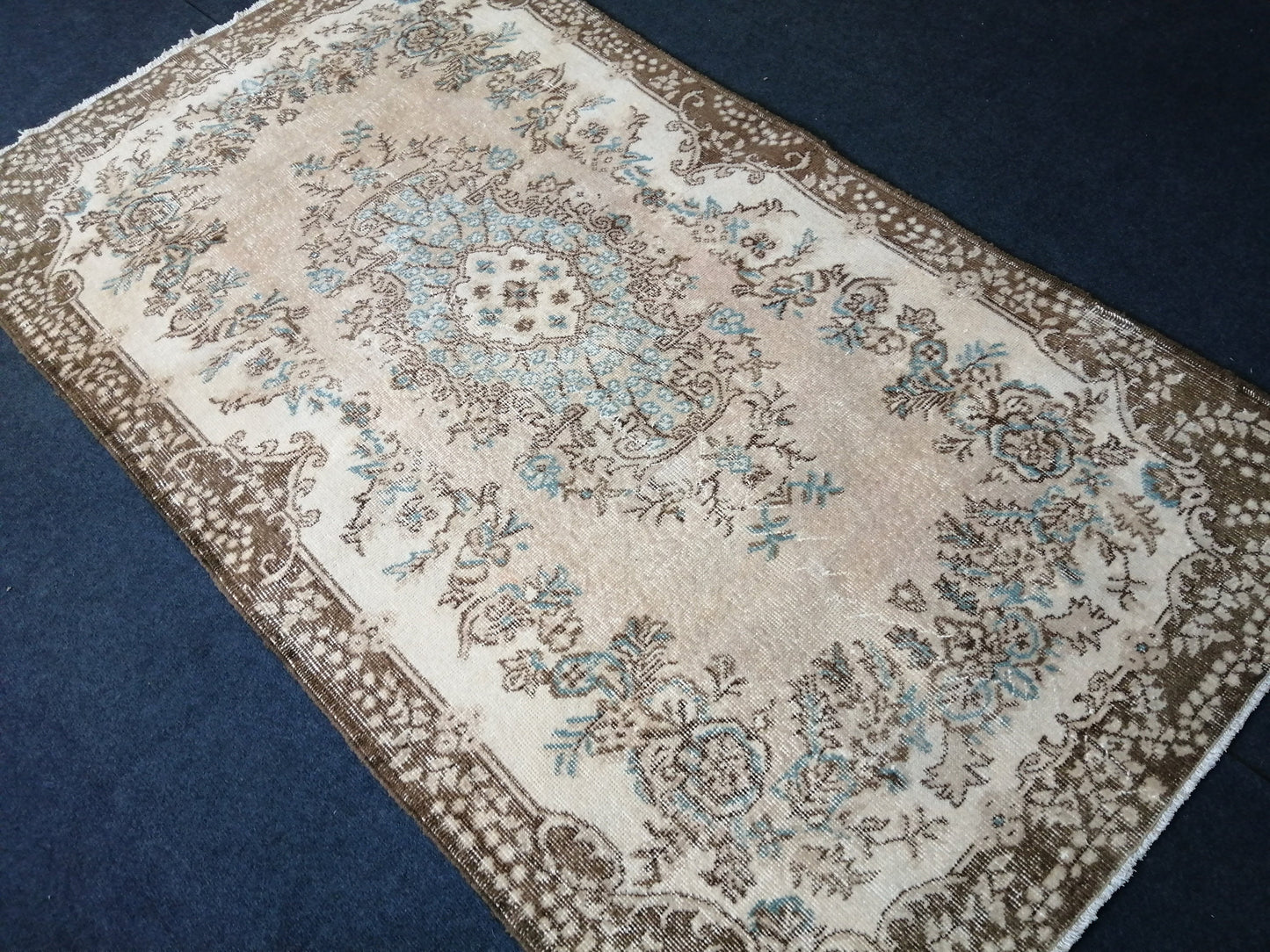 4x7 Turkish Rug, Oushak Rug, Oushak Rugs, Wool  Rugs, Hand Knotted Rug, Faded Vintage Rug, Muted Hand Made Rug