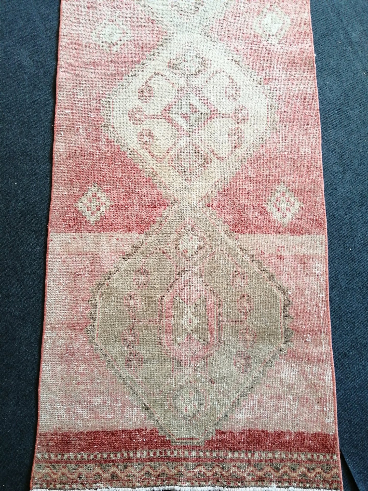 2.7 x 11 Runner Rug Oushak Runner Rug, Turkish Runner Rug, Vintage Runner Rug, Hallway Runner Rug, Blush Runner Rug Wool RUNNER RUG