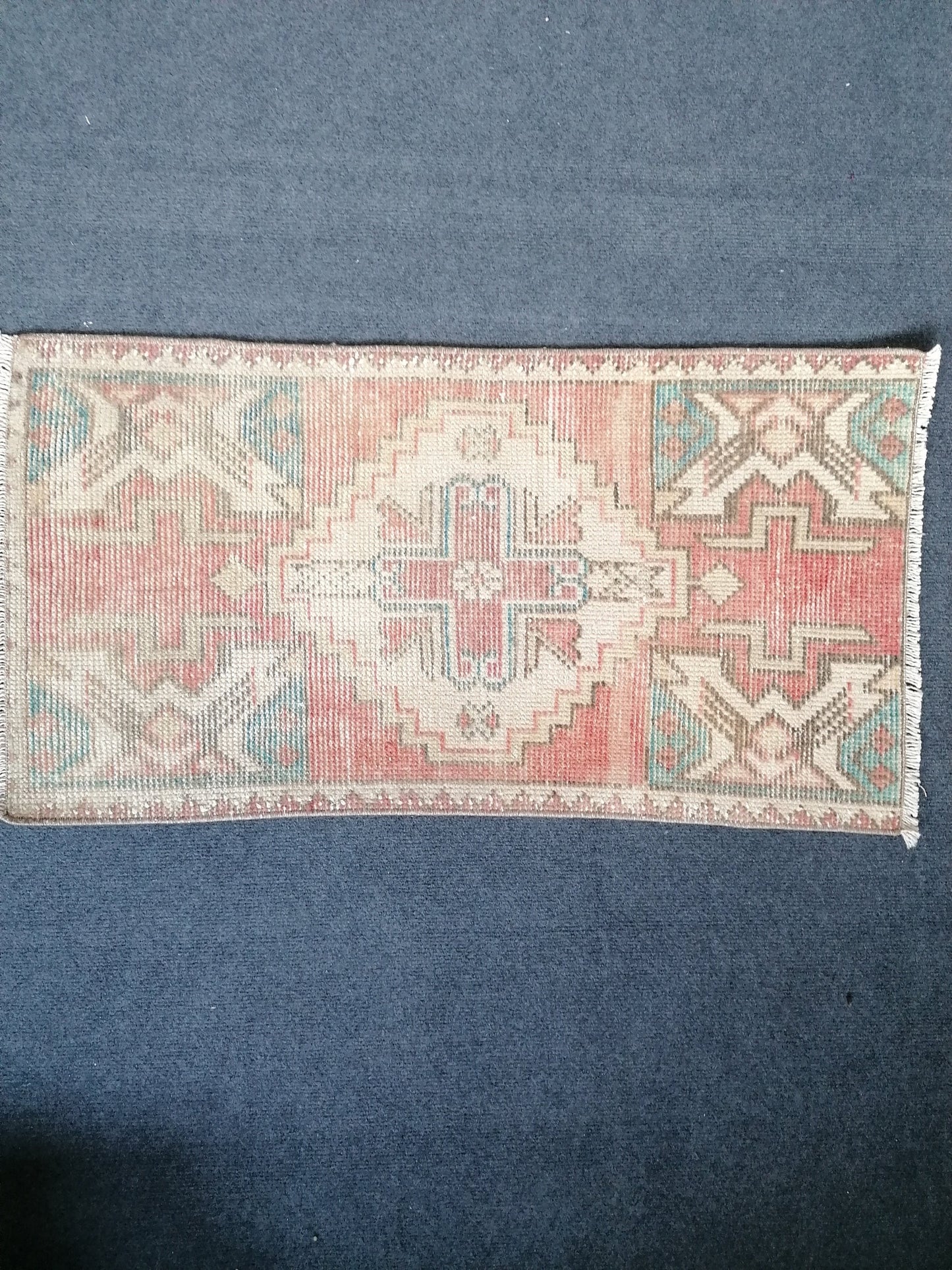 Oushak turkish small  rug,turkish rug,oushak rug,vintage rug,kitchen rug,vintage oushak rug, vintage anatolian rug,unique hand made 2'10x1'6