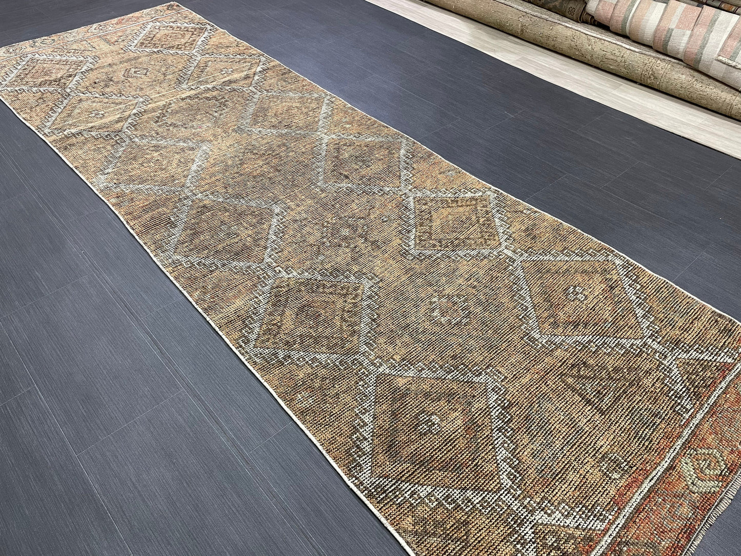 Antique Handmade Runner RUG 3.3 x 10.3 TURKISH Oushak Rug Vintage Runner Rug Vintage Runner Rug Wool Oushak Rug Hand Made Rug Vintage Rug