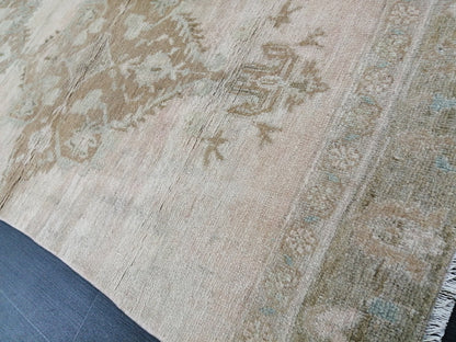 Muted Vintage Runner Rug 2.7 x 10.4 Turkish Runner Rug Vintage Runner Rug Hallway Runner Rug Kitchen Runner Rug Wool Runner Wool Oushak Rug