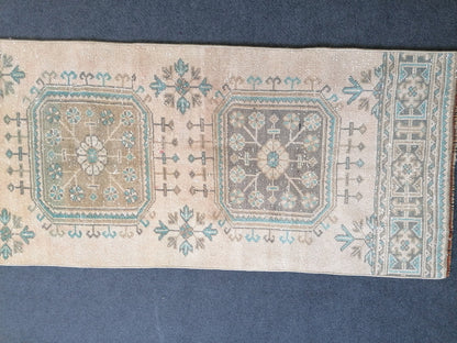 2'6x11'6 turkish runner rug, runner rug,vintage, oushak runner rug, kitchen runner rug, hallway runner rug,vintage runner rug,oushak runner