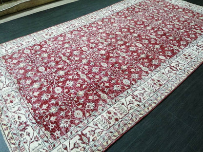 5.3 x 10 Vintage Rug TURKISH HAND MADE Rug Muted Vintage Turkish Rug Persian Rug Turkish Oushak Rug, Vintage Oriental Rug, Wool Rug