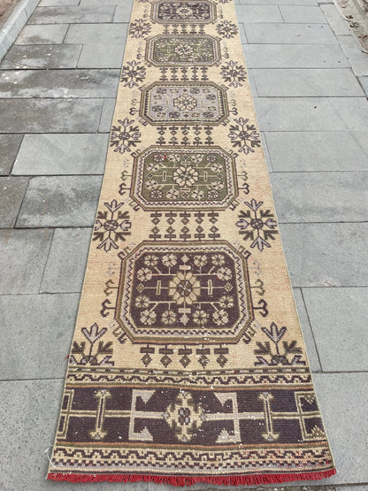 Long Vintage Runner Rug, Stairs Runner Rug 2.5 x 20 ft, Handmade Runner Rug, XL Oriental Runner Rug, Staircase Hand Knotted Runner