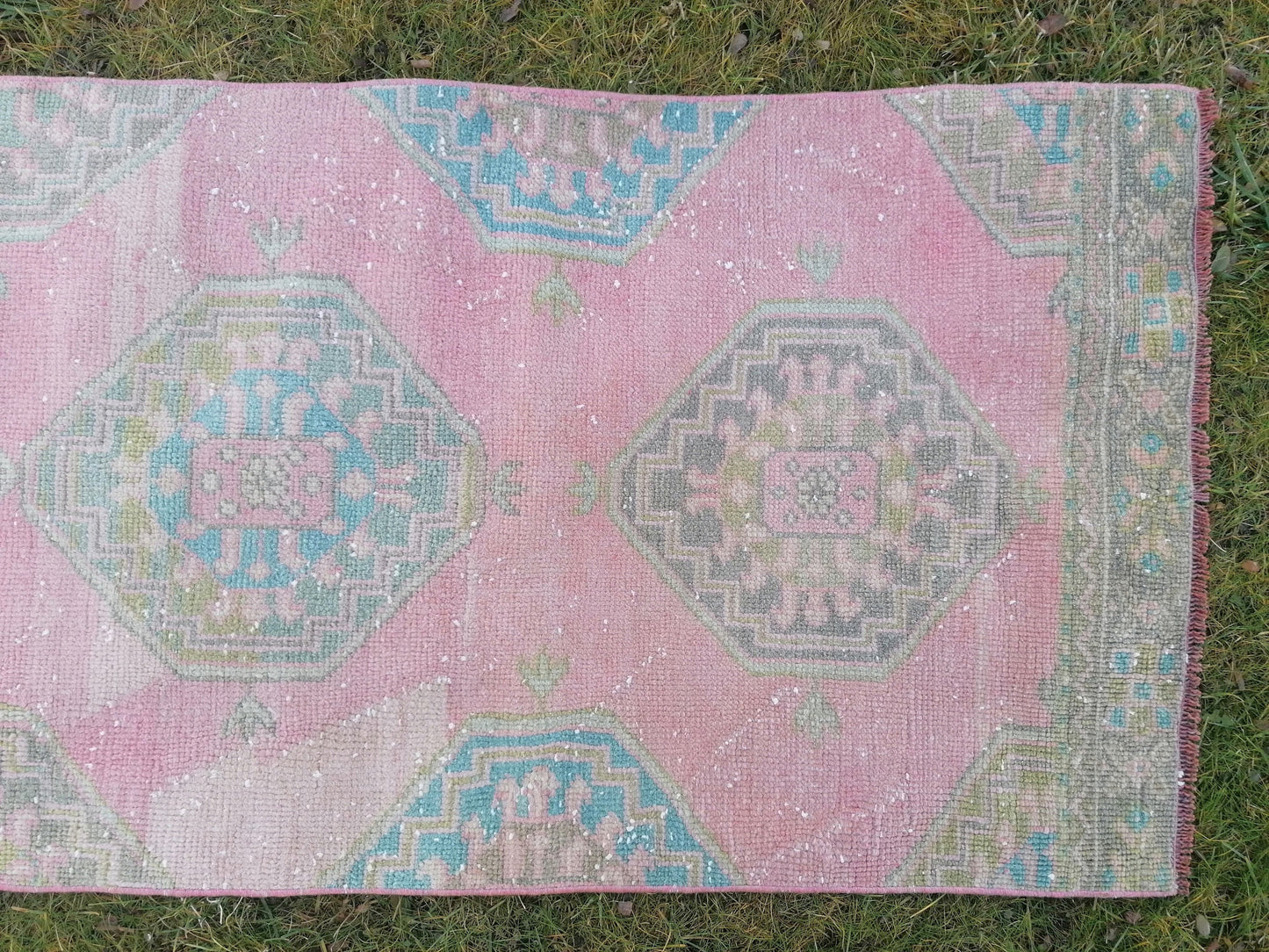 Turkish runner 10'2x2'7 vintage runner, kitchen runner rug,oushak runner rug, hallway runner