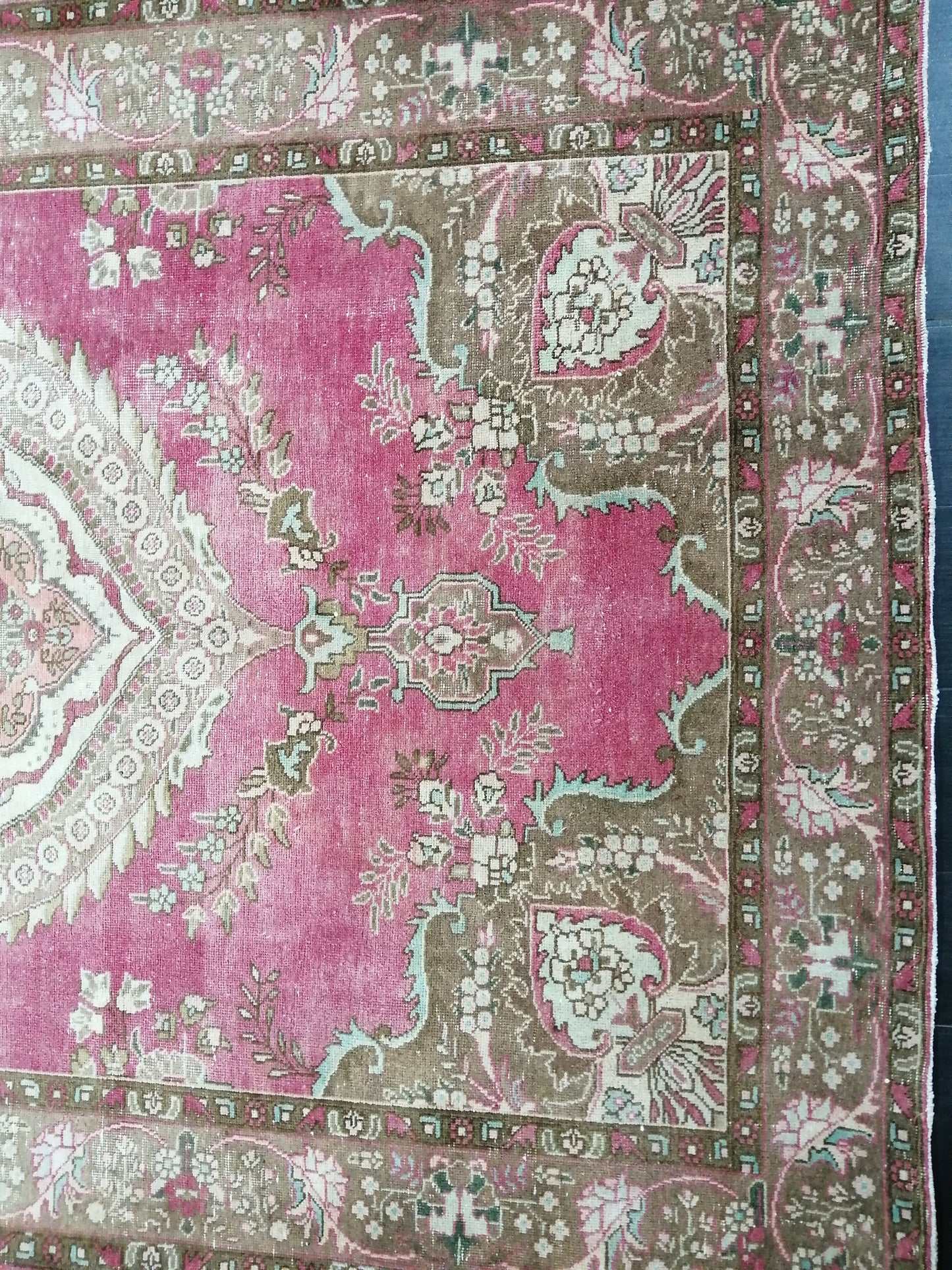Vintage Persian Rug 6.5 x 9.6 Vintage Oriental Rug Handmade Persian Rugs Traditional Rug, Living room Rug, Vintage Oushak Rug, Wool Rug