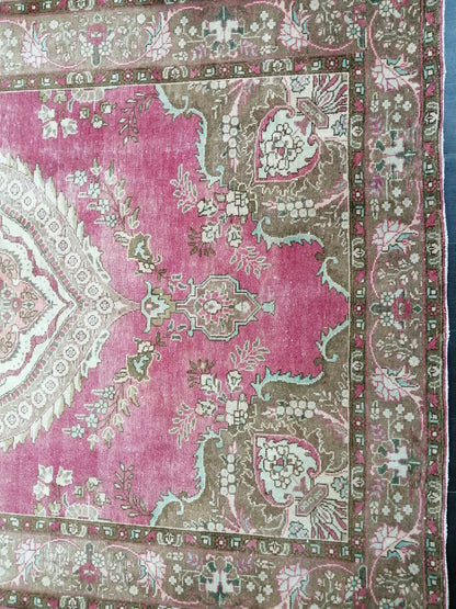 Vintage Persian Rug 6.5 x 9.6 Vintage Oriental Rug Handmade Persian Rugs Traditional Rug, Living room Rug, Vintage Oushak Rug, Wool Rug
