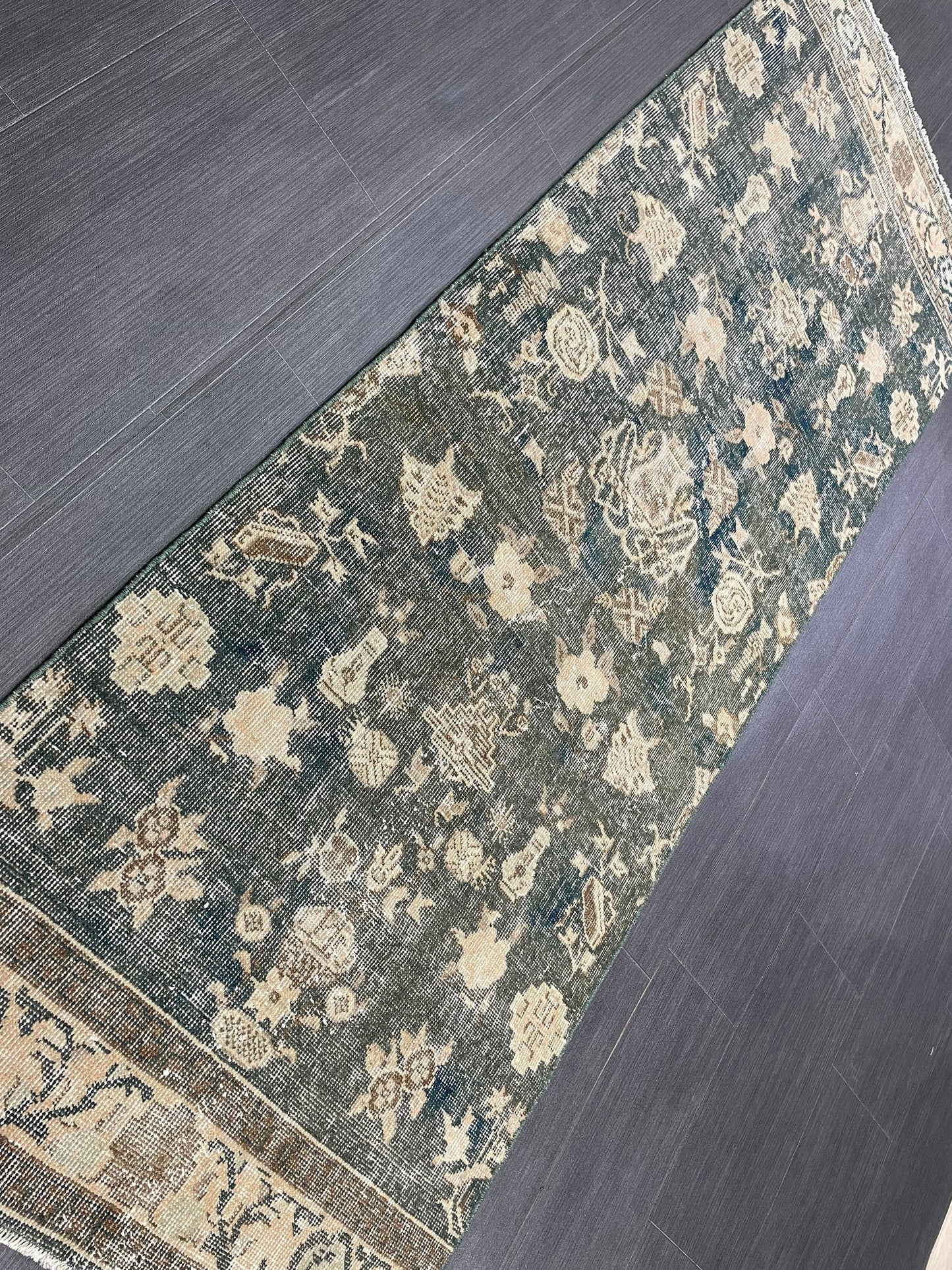 Vintage Runner Rug 2.5 x 7 Turkish Runner Rug Varigated  Brown Vintage Runner Rug Hallway Runner Rug Kitchen Runner Rug Wool Runner