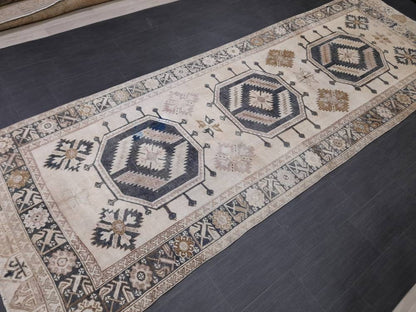 Muted Runner Rug Muted Turkish Runner Rug Vintage 4.5 x 13 Runner Rug Hallway Runner Rug Kitchen Runner Rug Oriental Runner Rug Wool Runner