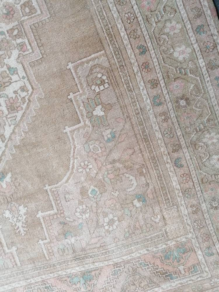 7x12'3 large oushak rug, pastel living room hand made rugs vintage turkish wool rug