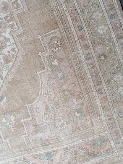 7x12'3 large oushak rug, pastel living room hand made rugs vintage turkish wool rug