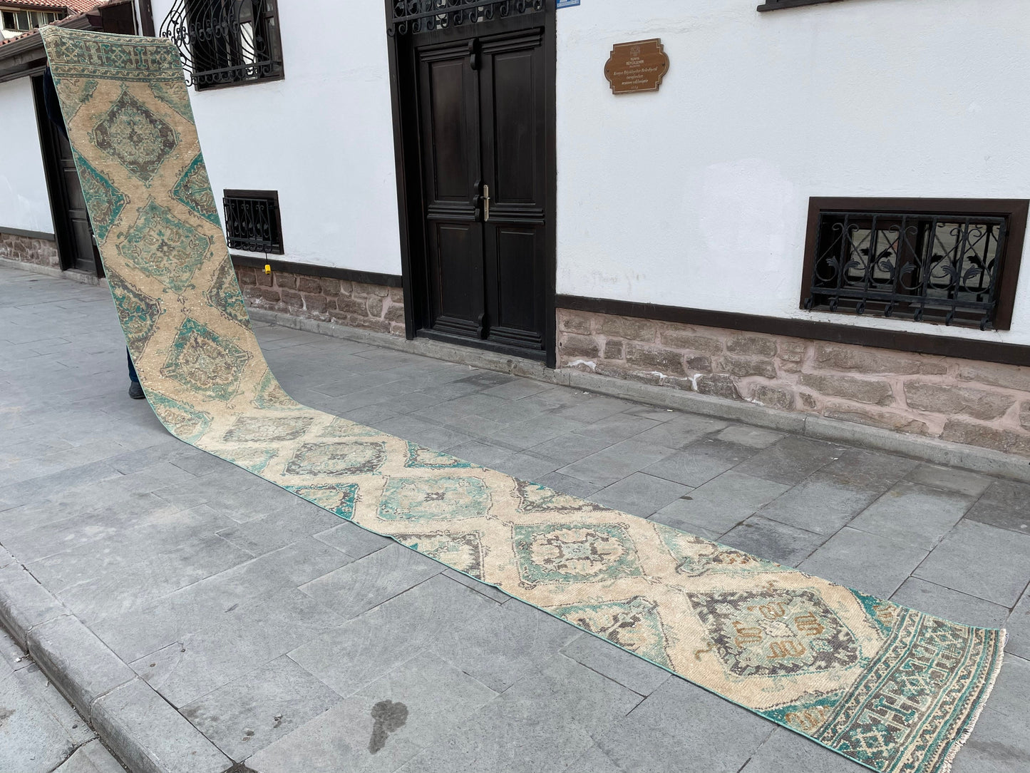 Wool Extra Long Turkish Runner Rug Very Long Oushak Runner 2.5 x 20.2 ft Rug Vintage Runner Rug, XL Oriental Runner Rug Staircase Runner rug