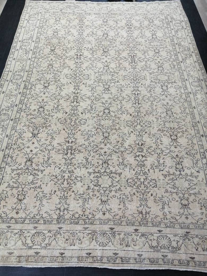 8.3 x 12.4 Large OUSHAK RUG, TURKISH Oushak Rug, Vintage Rug, Vintage Persian Rug, Wool Oriental Rug, Handmade Rug, 9x12 Vintage Muted Rug