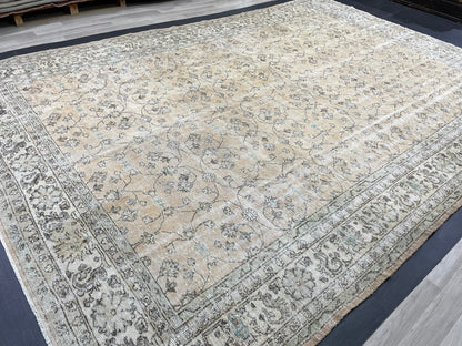 Large Vintage RUG 8.8 x 12.6 TURKISH Oushak Rug Distressed Persian Rug Wool Hand Knotted Rug 9x13 Handmade Rug Vintage ANATOLIA Rug