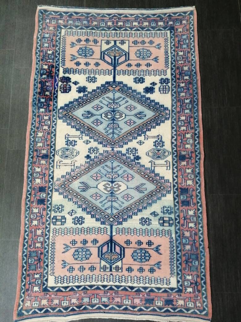 Oriental RUG TURKISH Antique Rug Vintage 5.8 x 3.2 Oushak Rug Vintage Rug Wool Oushak Rug Hand Made Rug Vintage Turkish Rug