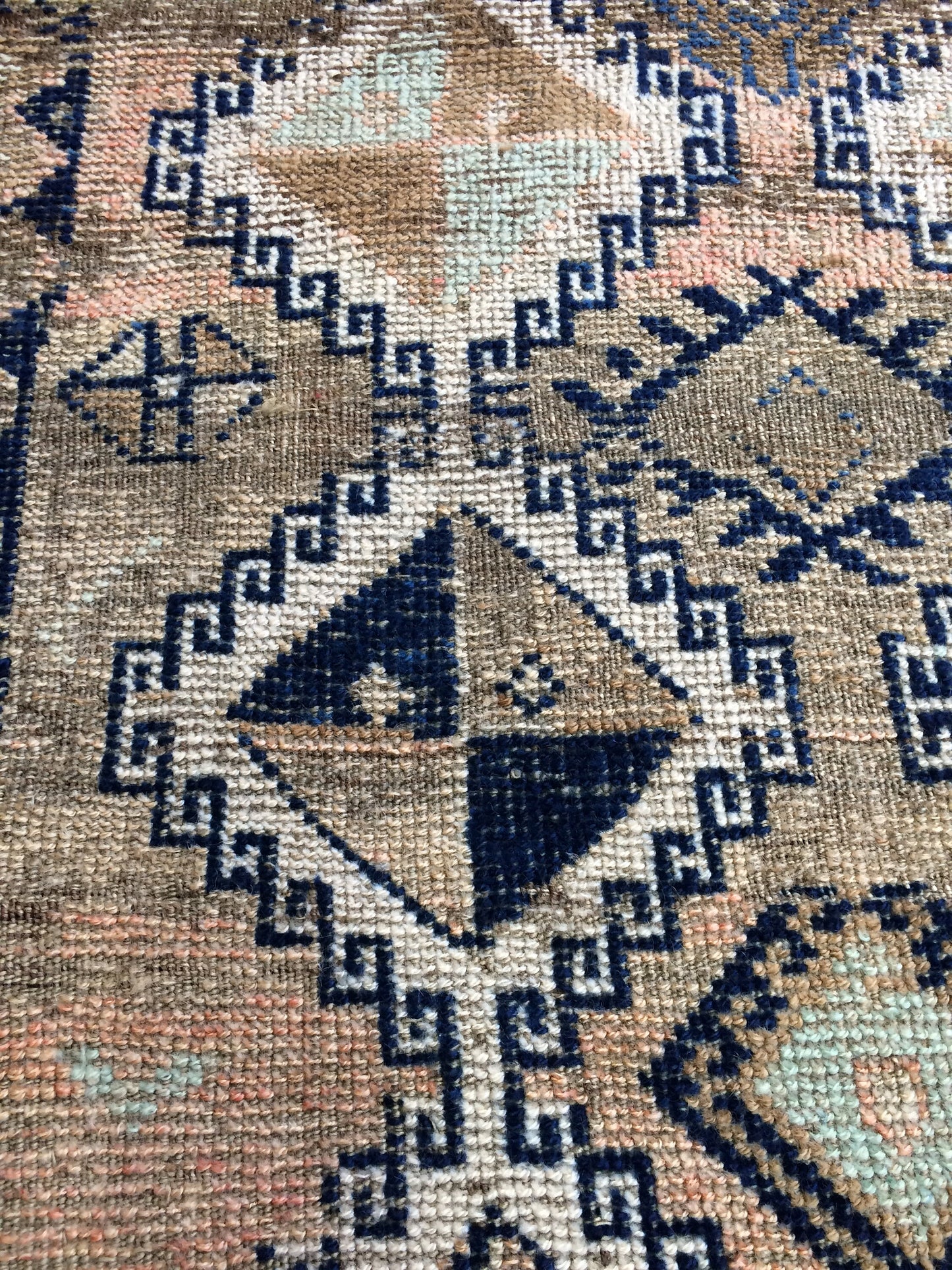 Old Turkish Rug, Oushak Rug, Wool Oriental Blue Rug, Oushak Runner Rugs, Farmhouse Rug, Vintage Rug, Vintage Rug, Hand Made Rug