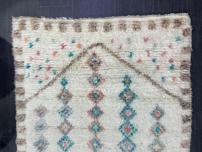 Antique Wool Rug, Vintage Shaggy 3.5 x 5.4 Rug, High Wool Pile Rug,  Plush Rug, Handmade Rug, Hand Knotted Rug, Turkish Rug, Nomad Rug, Rear