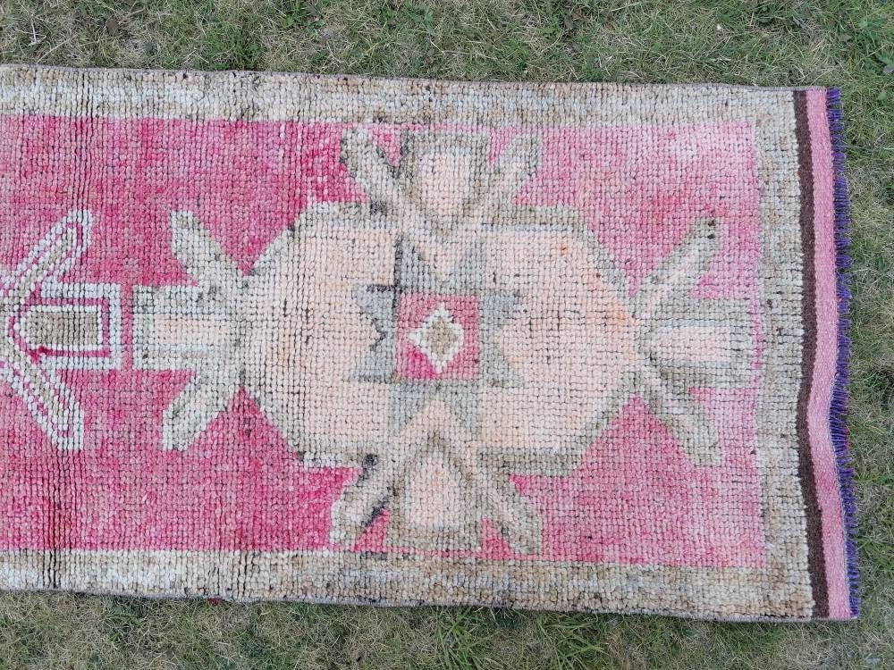 Hallway runner 2'8x10 vintage runner rug, hand made wool rug, kitchen rug, oushak rug