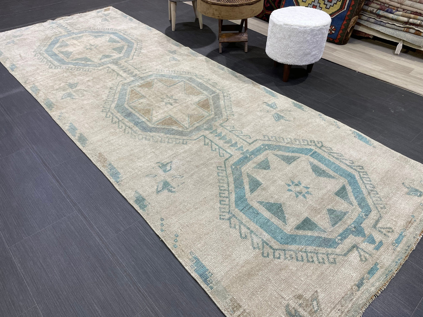 Antique Runner Rug, Vintage 3.7 x 10 Runner Rug, Persian Runner, Handmade Runner Rug, Turkish Runner Rug, Kitchen Runner, Hallway Runner