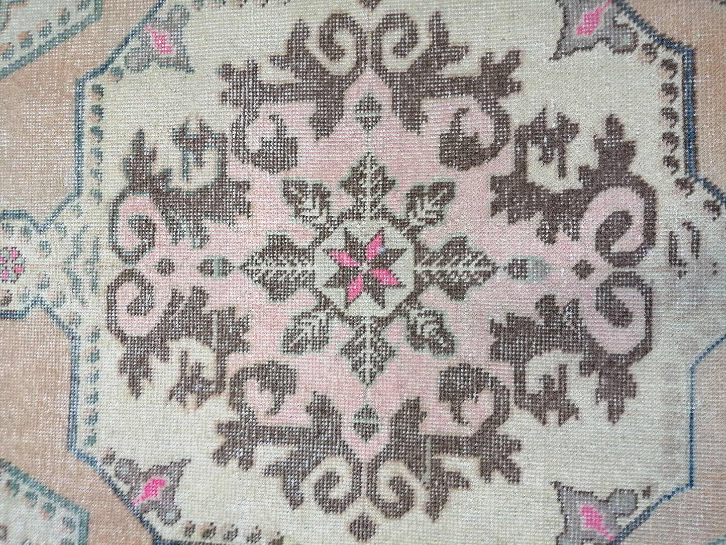 7.2 x 4.2 Turkish Rug, Oushak Rug, Hand Knotted Wool Vintage Rug, Oriental Rugs, Runner Rug, Fun Vintage Rug, Hand Made Rug 4x7 Blue Rug