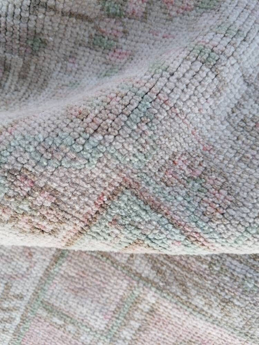 5.9 x 9.10 Muted soft colors rug vintage rug, pastel turkish oushak rug, anatolian rustic rug