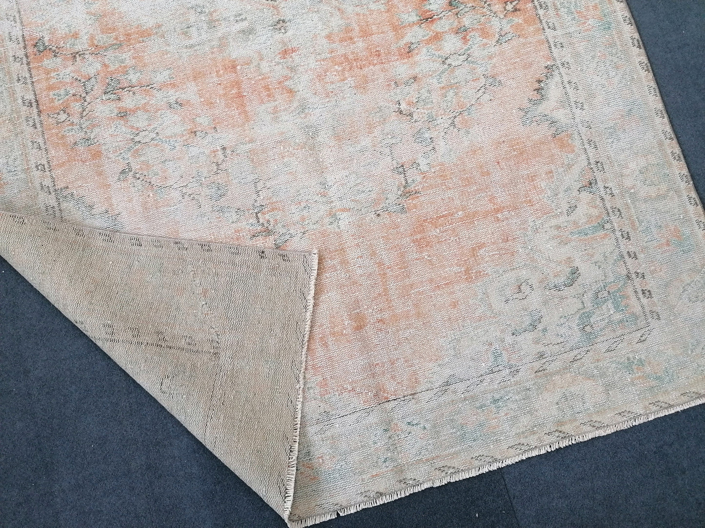 4x9 feet vintage rug,handmade kitchen area rug, antique rug, turkish bedroom rug, oushak rug