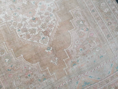 7x12'3 large oushak rug, pastel living room hand made rugs vintage turkish wool rug