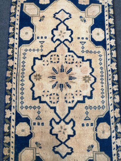 Small Turkish Rug Bathroom Rug Vanity Rug Powder Room Rug Hand Knotted Rug Oushak Rug Hand Made Rug Vintage Rug Door Mat