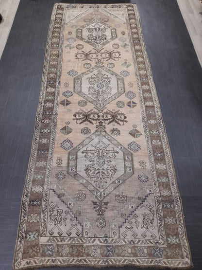 Vintage Persian Rug Unique Motif Rug 5 x 13.3 Persian Rug Vintage Hand Knotted Rug Eclectic Rug Hand Made Rug  Living room Rug Turkish rug