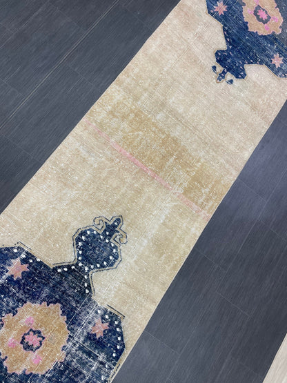 XL Wool Handmade Runner Rug 2.9 x 16.6 TURKISH Runner Rug Vintage Runner Rug Extra Long Runner Rug Staircase Runner rug Hand Knotted Runner