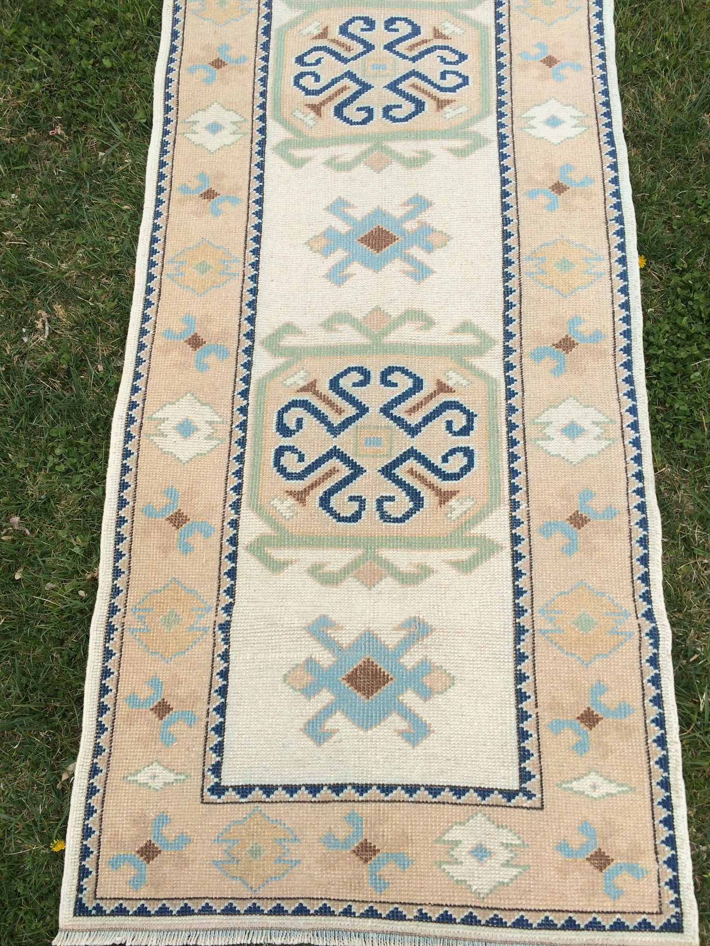 Muted Vintage Runner 3x11 Oushak RUNNER Rug, Turkish Rug, Hallway Runner Rug, Oushak Rug, Oushak Runner Rug, Wool Runner Rug, Faded Runner