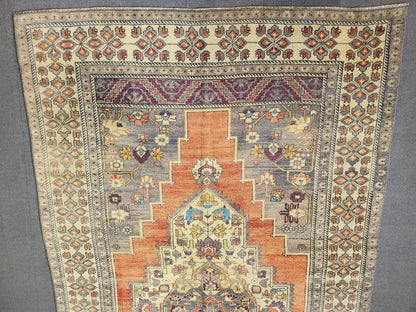 Antique RUG, Oushak 5.7 x 10 Rug, One Of A Kind Rug, Vintage Persian Rug, Blue Vintage Rug, Fine Wool Unique Rug, Rear Turkish Rug,