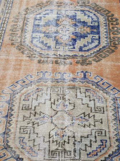 11.4 x 5.2 Vintage Runner Rug Distressed Turkish Runner Rug Wool Vintage Runner Rug Hallway Runner Rug Kitchen Runner Rug